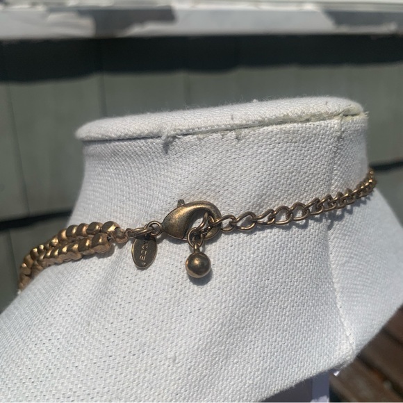 Boho Chic Vintage Multi-strand Gold Brown & Black Beaded Statement Neckl… - Picture 7 of 7